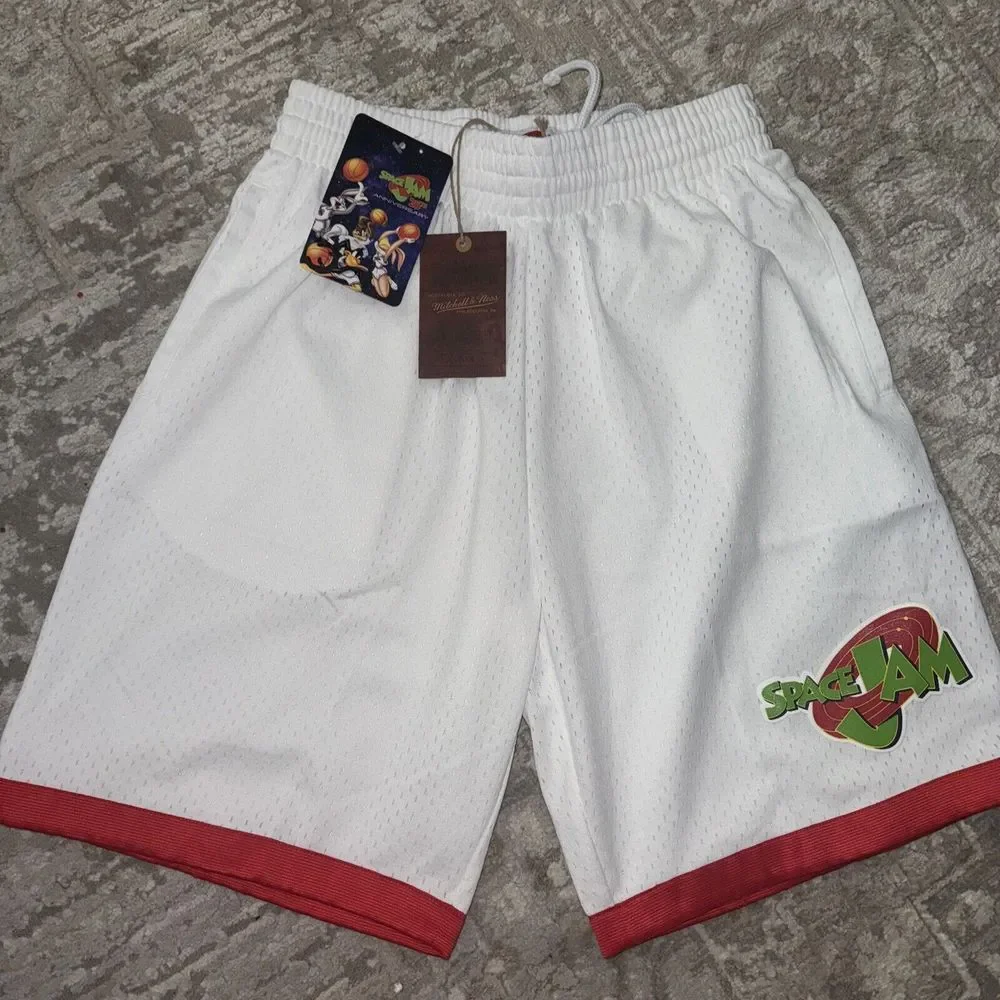 Mitchell & Ness 25th Anniversary Space Jam Basketball Mesh Shorts Men Size Small